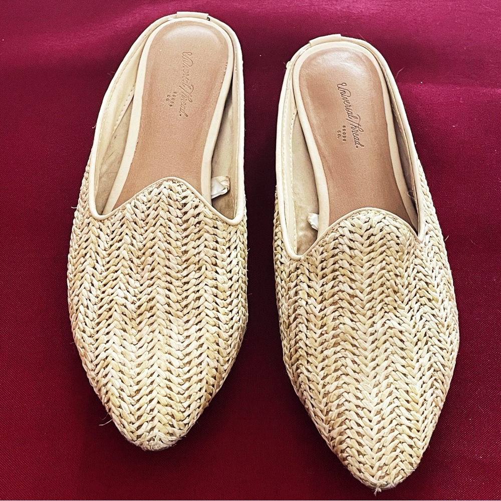 On-Trend Raffia Slides, Sz. 6.5, EUC